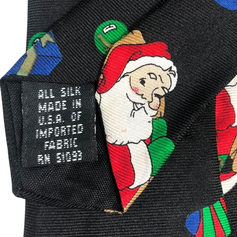 Holidays JC Penney Silk Tie Santa Claus Presents‎ Stocking Ornament  VTG USA